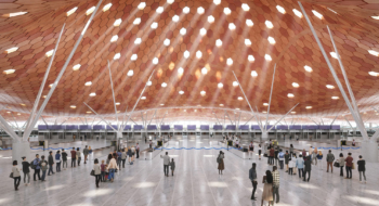 Une maquette numérique de l'enceinte du futur nouveau terminal de l'aéroport Casablanca Mohammed V.