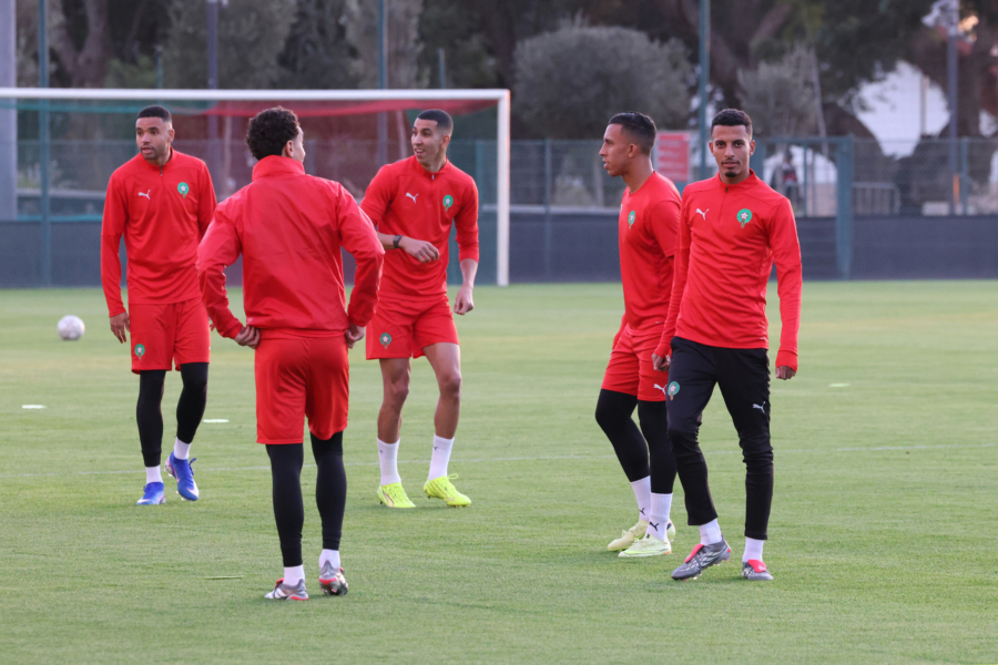 Entraînement officiel de la sélection du Maroc au complexe Mohammed VI de football