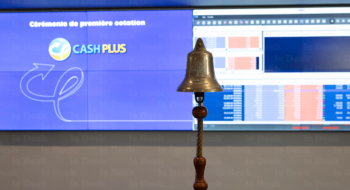 Lors de la première séance de cotation de Cash Plus. Crédit : Mustapha Razi / Le Desk