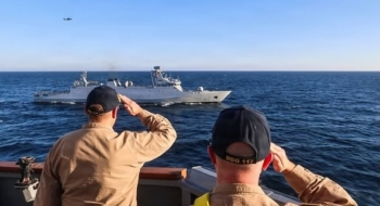 L'USS Paul Ignatius lors des manoeuvres Atlas Handshake au large d'Agadir.