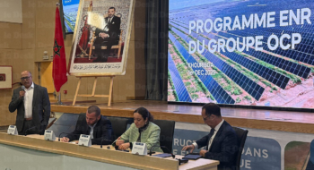 Lors de l'annonce par OCP Green Energy de l’achèvement de la première phase de son programme d’investissements, à Khouribga. Crédit : Ezzoubair Elharchaoui / Le Desk