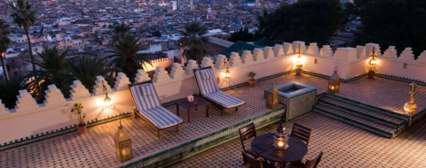 Une terrasse du Palais Jamai de Fès