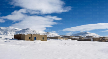 Le Moyen Atlas recouvert d'un manteau de neige. Crédit : Le Desk