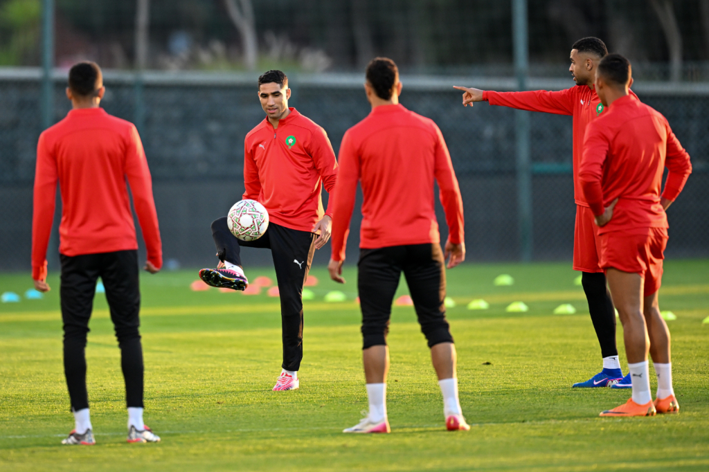 Durant la séance d’entraînement de l’équipe nationale d'avant-match Maroc-Mali.