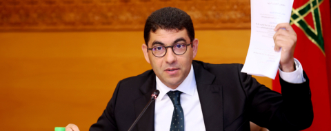 Mehdi Bensaid, ministre de la Jeunesse, de la Culture et de la Communication , lors de présentation du projet de loi n° 26.25 portant sur la réorganisation du Conseil national de la presse (CNP) à la Chambre des conseillers, le 8 septembre 2025.