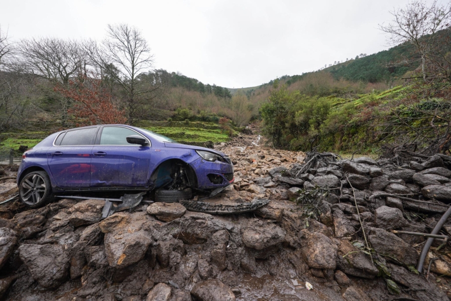 Les mauvaises conditions météorologiques ont provoqué des glissements de terrains dans le sud de la péninsule ibérique, le 27 janvier 2026