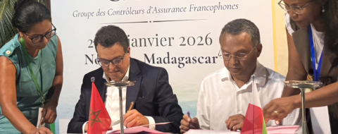 Lors de la cérémonie de signature d’un protocole d’accord entre l’ACAPS et la Commission malgache de supervision bancaire et financière.