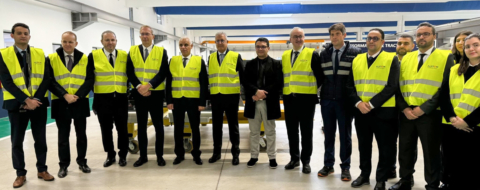 Lors de la cérémonie de pose de la première pierre de l’activité de pupitres de conduite du site Alstom de Fès, le 28 janvier 2026.