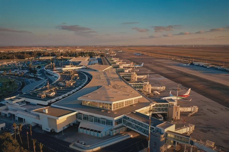 Une vue aérienne de l'aéroport Mohammed V de Casablanca.