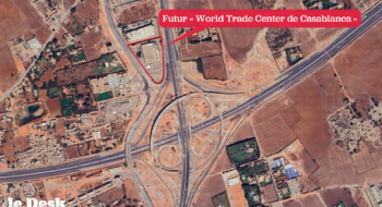 La localisation du projet de complexe multifonctions dans l'entrée sud de Casablanca, porté par la holding HS Invest.