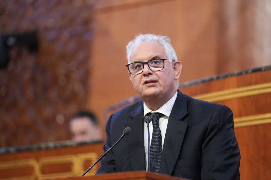 Nizar Baraka, ministre de l'Équipement et de l'Eau, à la Chambre des conseillers, le 20 janvier 2026.