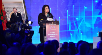 La ministre déléguée chargée de la Transition numérique et de la Réforme de l’administration, Amal El Fallah Seghrouchni lors d’une rencontre sur l’offre nationale d'offshoring à Rabat, le 27 janvier 2026