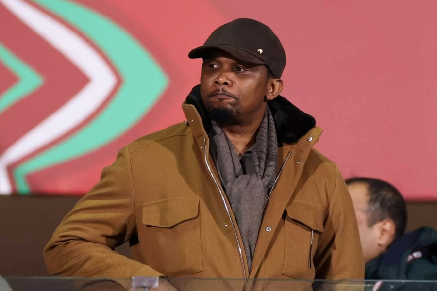 Samuel Eto’o, président de la Fédération camerounaise de football (FECAFOOT) lors de la CAN 2025.
