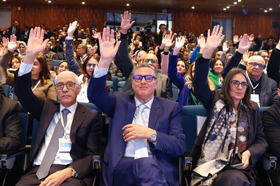 Aziz Akhannouch, président du Rassemblement national des indépendants lors du Conseil national du parti, tenu le 10 janvier 2026.