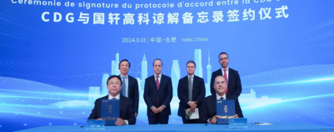 Lors de la cérémonie de signature du protocole d'accord entre la CDG et le groupe Gotion, le 13 novembre 2024, à Hefei, en Chine.