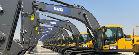 Des engins de BTP du groupe turc IRIS Insaat Turizm Sanayi ve Ticaret.