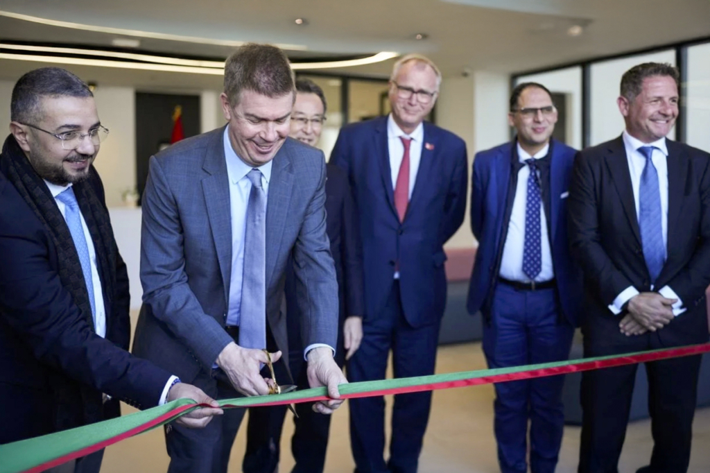 Lors de la cérémonie d'inauguration de l’usine JTI dans la zone industrielle de Tétouan Park.