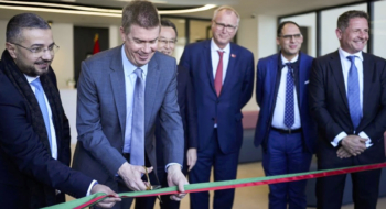 Lors de la cérémonie d'inauguration de l’usine JTI dans la zone industrielle de Tétouan Park.