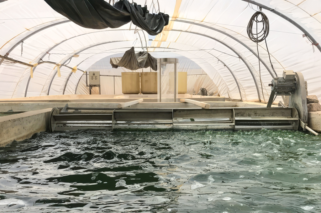 Sur le site de pisciculture de ProTerra Maroc, à Dakhla.