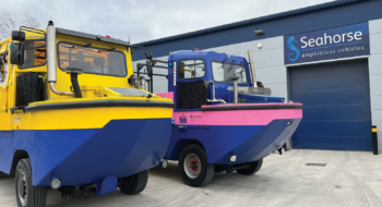 Des véhicules amphibies du constructeur britannique Seahorse.