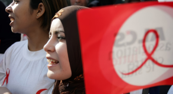 Lors d'une manifestation de sensibilisation à l'occasion de la Journée mondiale de lutte contre le sida à Casablanca.