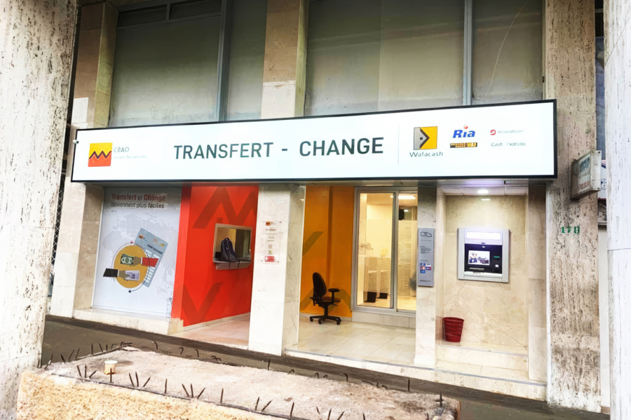 Une agence de transfert d'argent à Casablanca.