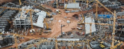 Le chantier du Grand Stade Hassan II, situé à Benslimane.