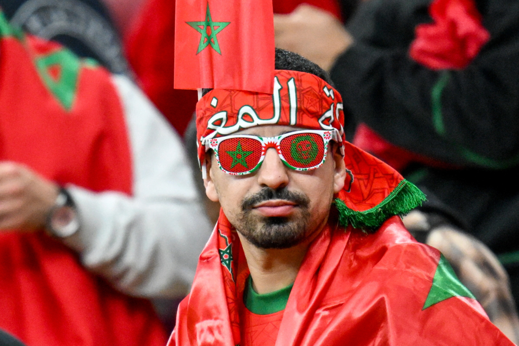 Un supporter des Lions de l'Atlas lors du match Maroc-Zambie