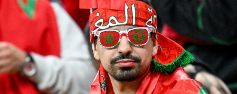 Un supporter des Lions de l'Atlas lors du match Maroc-Zambie
