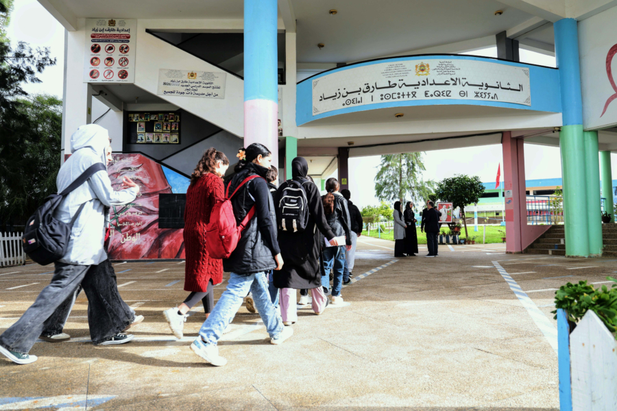 Dans le lycée collégial Tarik Ibn Ziyad à Ksar El Kébir.