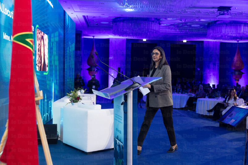 Nadia Fettah, ministre de l'Économie et des Finances, lors de la conférence annuelle de l’Association professionnelle des sociétés de Bourse (APSB), à Casablanca, le 9 février 2026.
