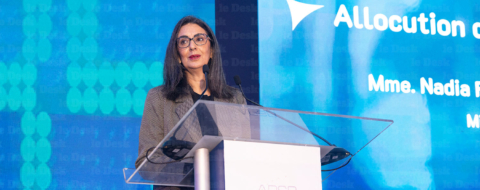 Nadia Fettah, ministre de l'Économie et des Finances, lors de la conférence annuelle de l’Association professionnelle des sociétés de Bourse (APSB), à Casablanca, le 9 février 2026.