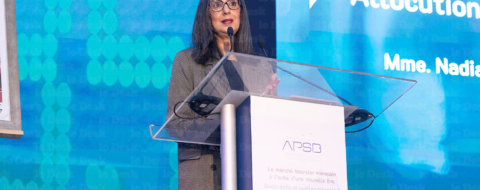 Nadia Fettah, ministre de l'Economie et des Finances, lors de l'ouverture de la conférence annuelle de l'APSB.