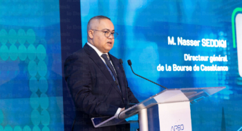 Nasser Seddiqi, directeur général de la Bourse de Casablanca, lors de la conférence annuelle de l’Association professionnelle des sociétés de Bourse (APSB), à Casablanca, le 9 février 2026.
