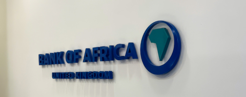 Dans les locaux de Bank Of Africa United Kingdom, à Londres, en Angleterre.