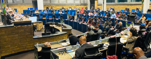 Une réunion du Conseil de paix et de sécurité de l'Union africaine à Addis Abeba, en 2023.