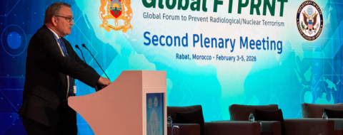 Lors de la deuxième réunion plénière du Forum mondial pour la prévention du terrorisme radiologique et nucléaire (Global FTPRNT), organisée par le Maroc et les États-Unis du 3 au 5 février 2026 à Rabat.