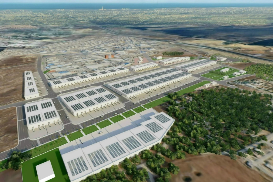 Une maquette numérique de la future Zone d'accélération industrielle Ouled Saleh II à Nouaceur.