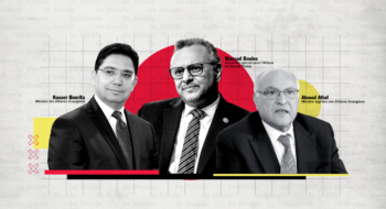 Massad Boulos, conseiller spécial pour l’Afrique de Donald Trump, Nasser Bourita, ministre des Affaires étrangères et Ahmed Attaf, ministre algérien des Affaires étrangères