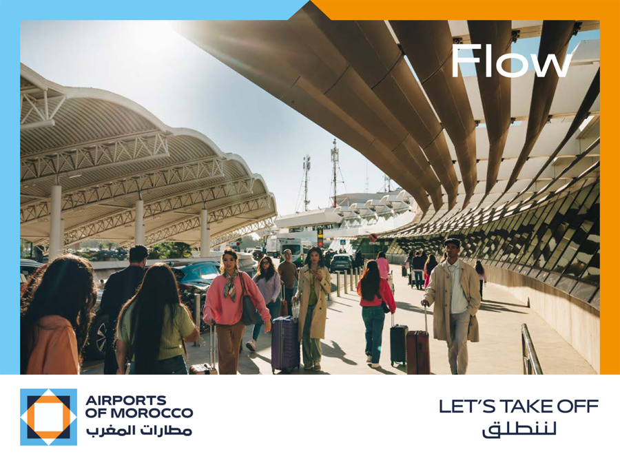 Une affiche de la campagne de communication « Let’s Take Off », lancée par Airports of Morocco, la marque portée par l’Office national des aéroports (ONDA).