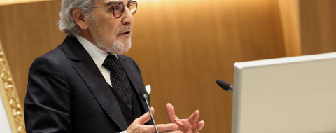 Abdellatif Jouahri, wali-gouverneur de Bank Al Maghrib, lors du séminaire sur l'efficience du cadre juridique relatif au recouvrement judiciaire des créances en souffrance, le 24 mars 2026