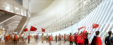 Grand Stade Hassan II. Vue d'artiste des abords