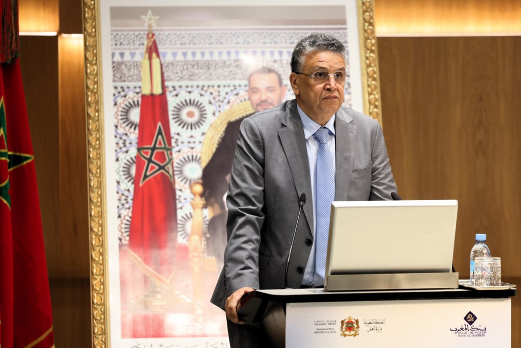 Le ministre de la Justice Abdellatif Ouahbi, lors du séminaire sur l'efficience du cadre juridique relatif au recouvrement judiciaire des créances en souffrance.