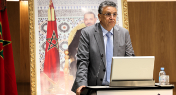 Le ministre de la Justice Abdellatif Ouahbi, lors du séminaire sur l'efficience du cadre juridique relatif au recouvrement judiciaire des créances en souffrance.