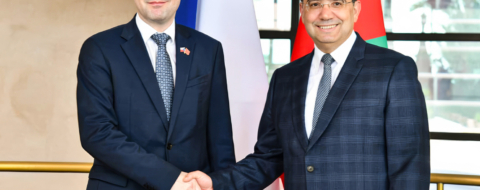 Nasser Bourita et le vice-Premier ministre et ministre des Affaires étrangères tchèque Petr Macinka, le 26 mars 2026 à Rabat.