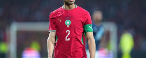 Achraf Hakimi durant le match Maroc-Paraguay à Lens le 31 mars.