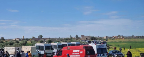 Des tensions entre habitants et forces de l'ordre dans la commune de Sidi Issa Ben Slimane, dans la province de Kelâa des Sraghna, le 24 mars 2026.