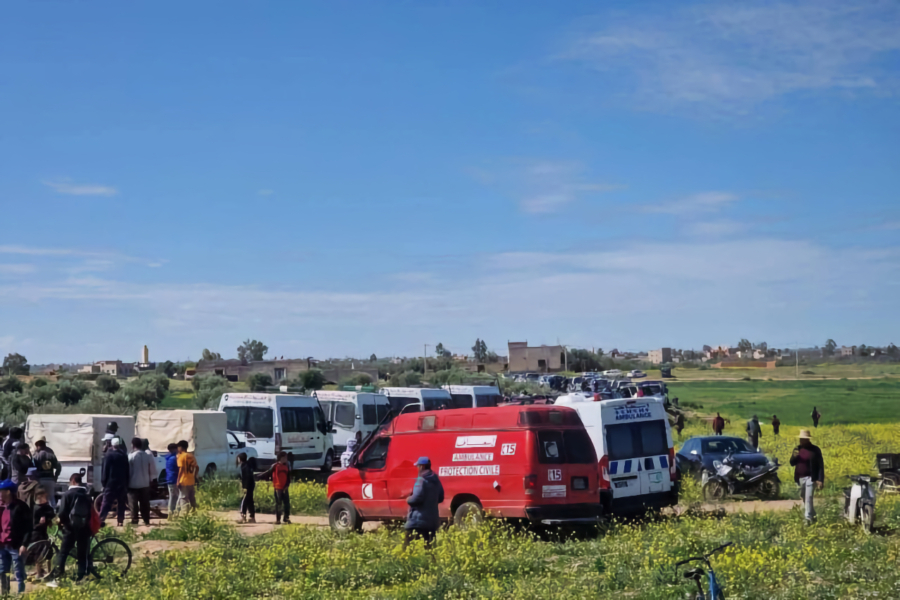 Des tensions entre habitants et forces de l'ordre dans la commune de Sidi Issa Ben Slimane, dans la province de Kelâa des Sraghna, le 24 mars 2026.