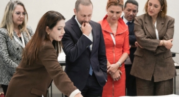 Amine Tehraoui, ministre de la Santé et de la Protection sociale, lors d'une rencontre de présentation de GITEX Future Health Africa.