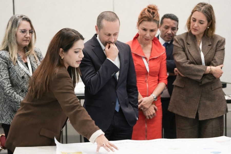 Amine Tehraoui, ministre de la Santé et de la Protection sociale, lors d'une rencontre de présentation de GITEX Future Health Africa.
